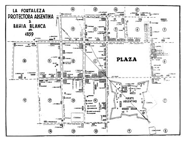 Plano de Bahía Blanca en 1859